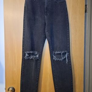 VIBRANT M.I.U. Women's High Rise Distressed Black Jeans Size 7 (W27)